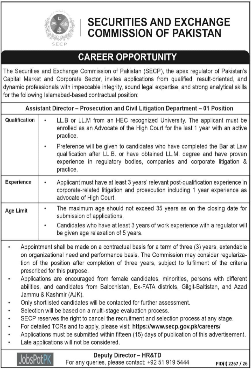 SECP Jobs 2026