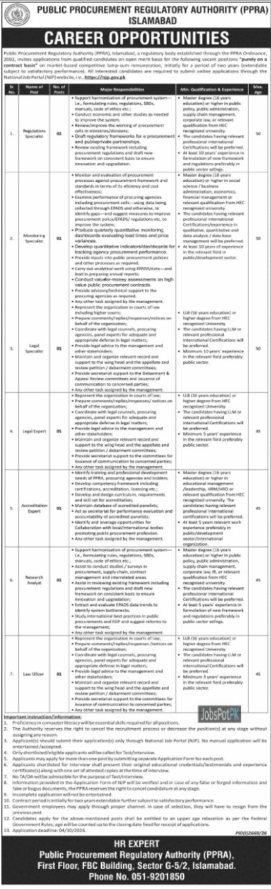 PPRA Jobs 2026