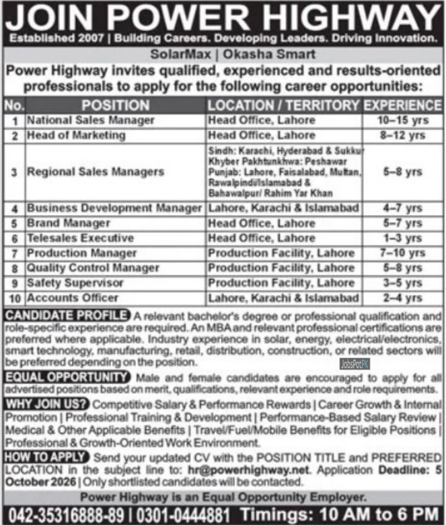 Power Highway Jobs 2026