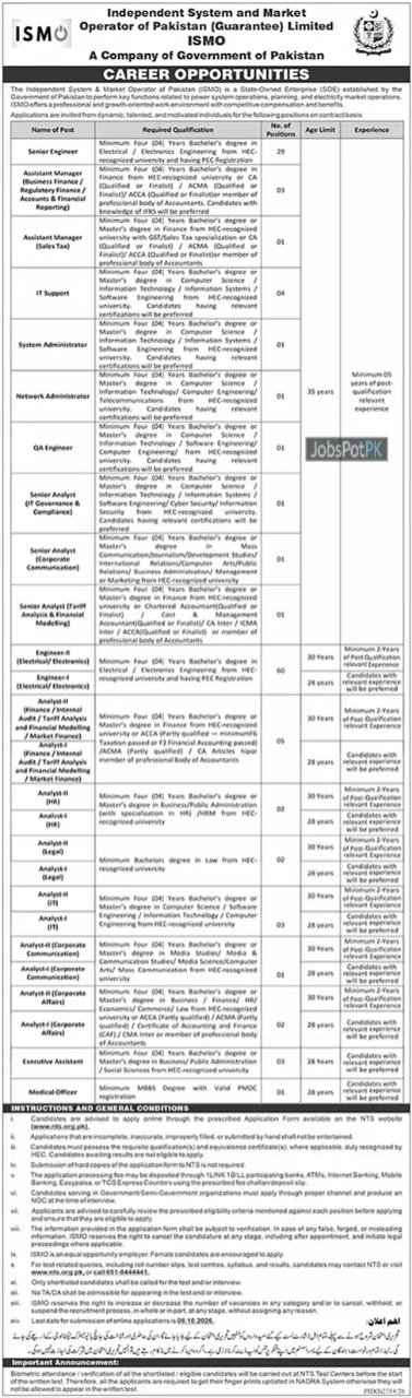 ISMO Jobs 2026