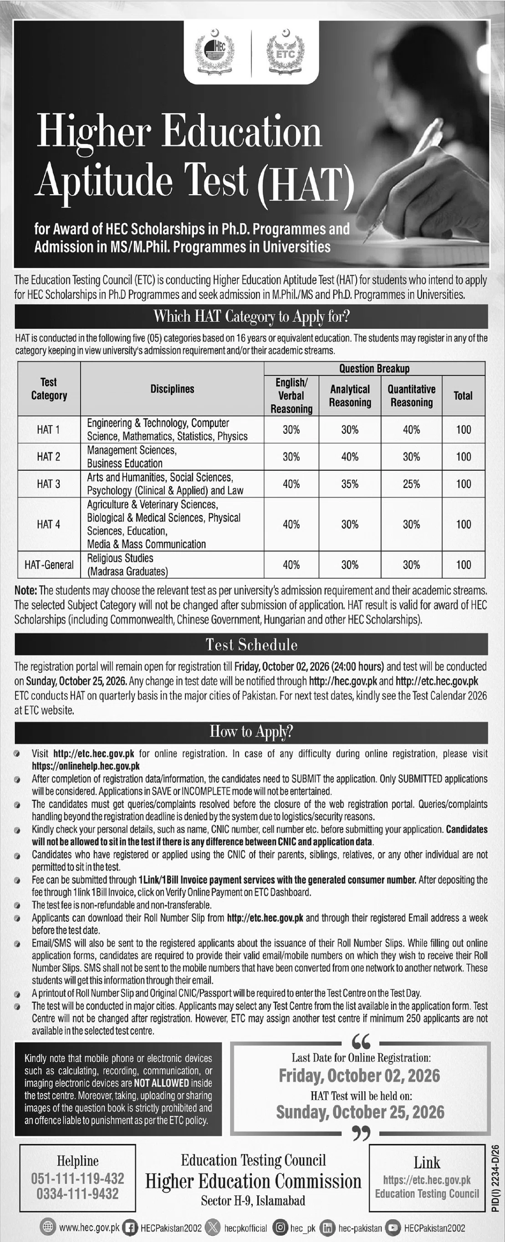 Higher Education Commission HEC Jobs 2026 