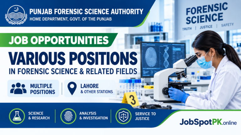 Punjab Forensic Science Authority Jobs 2026