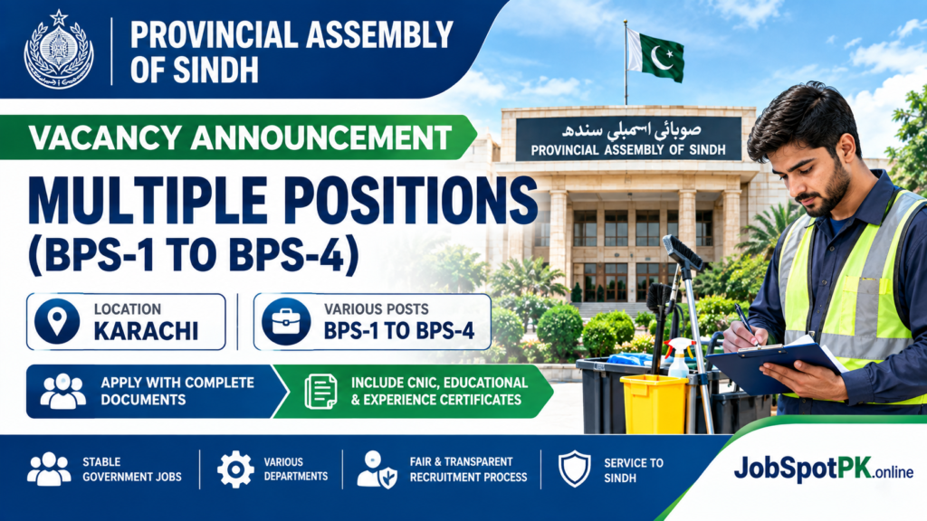 Provincial Assembly of Sindh Jobs 2026