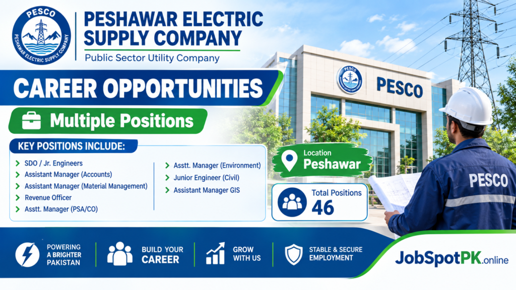 Peshawar Electric Supply Company PESCO Jobs 2026