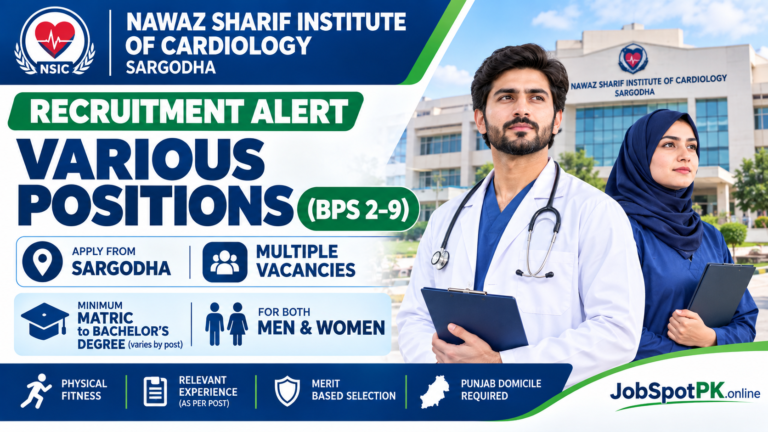 Nawaz Sharif Institute Of Cardiology Jobs 2026