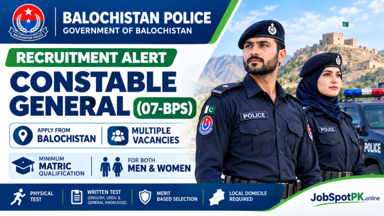 Balochistan Police Jobs 2026