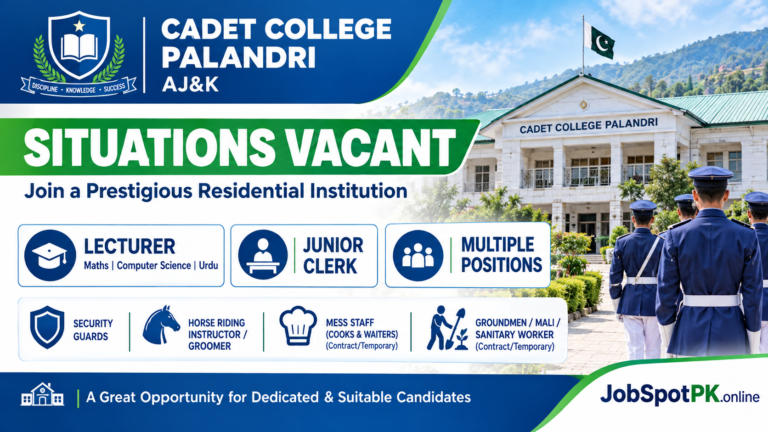 Cadet College Palandri Jobs 2026