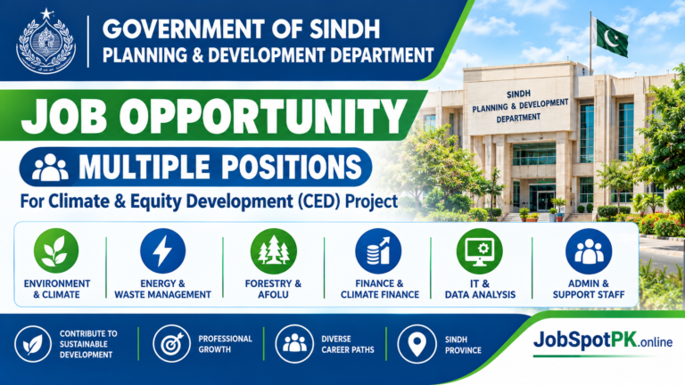 Sindh Planning & Development Department Jobs 2026
