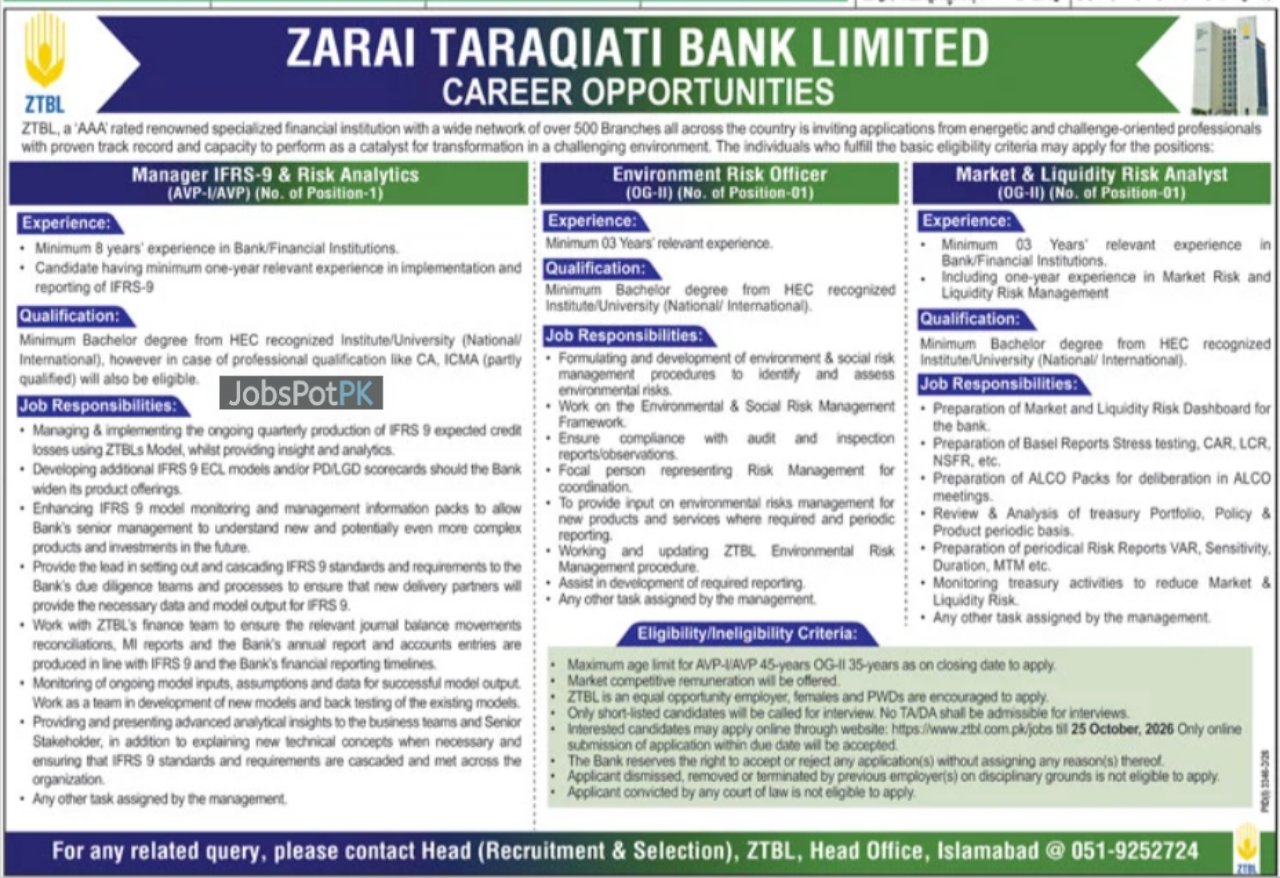 ZTBL jobs 2026