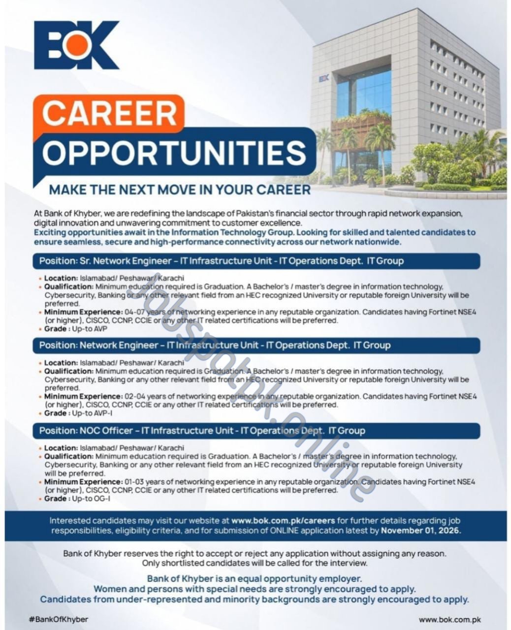 Bank of Khyber Jobs 2026