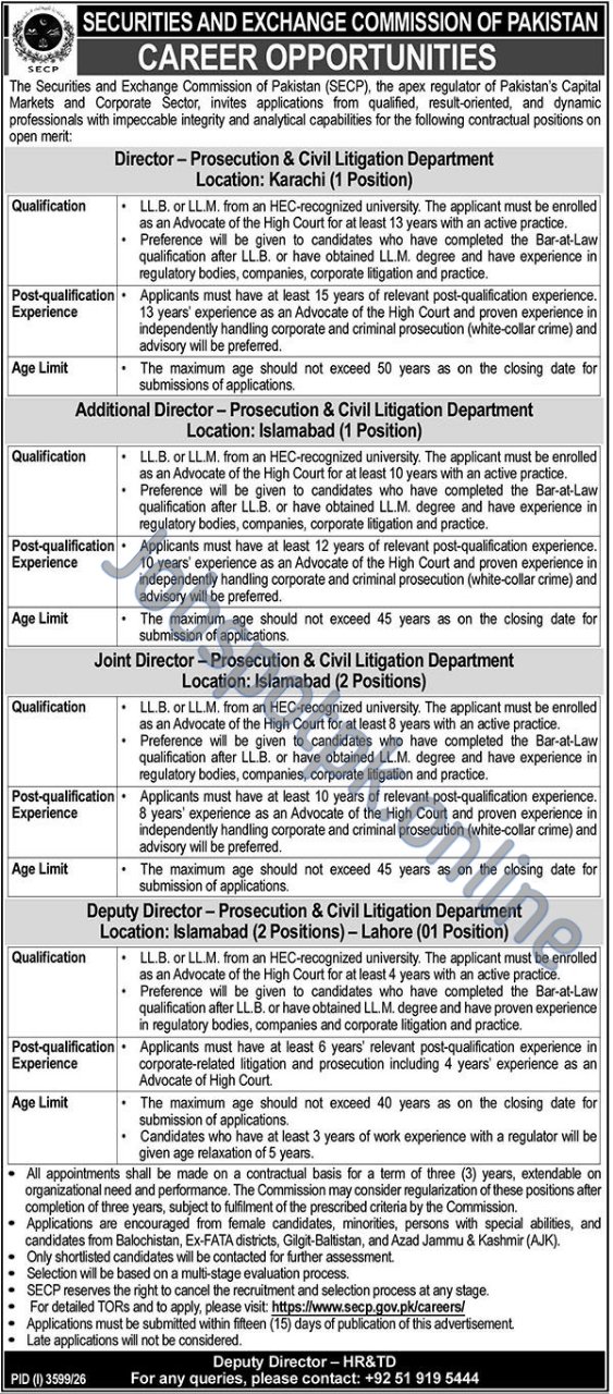 SECP Jobs 2026