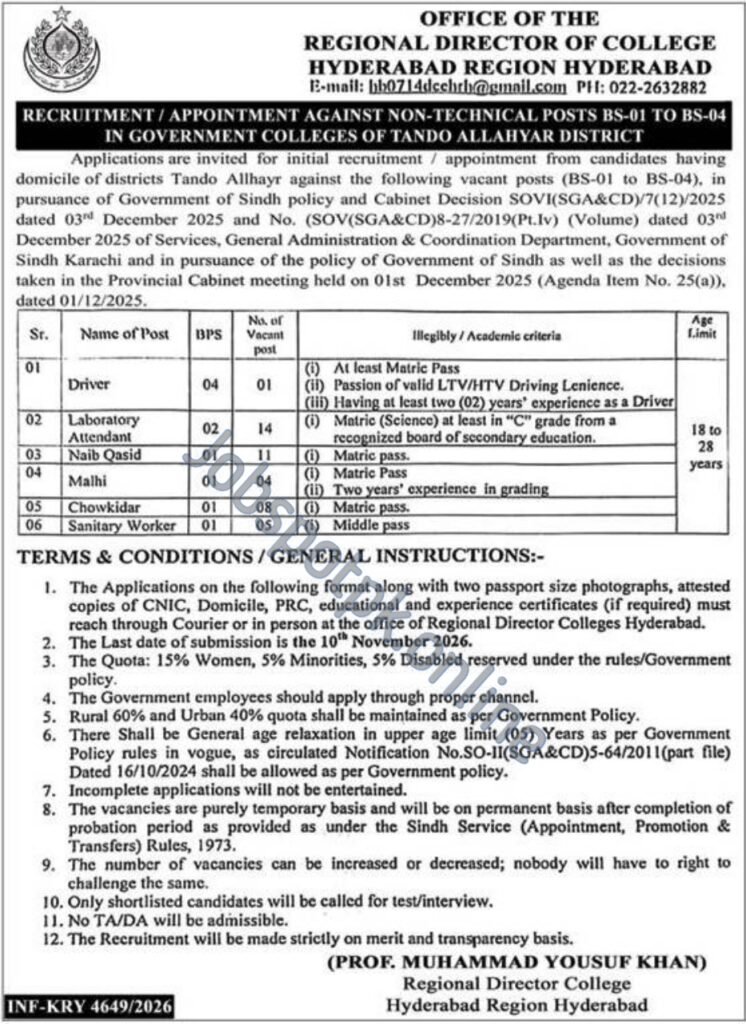 Regional Director Colleges Hyderabad Jobs 2026