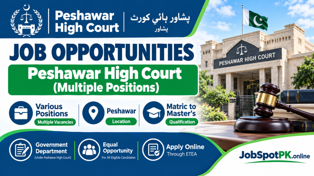 Peshawar High Court jobs 2026