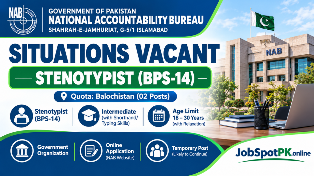 NAB Jobs 2026 – Available for Stenotypist Vacancies & Online Apply Now!